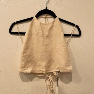 Zara Linen-like Halter Crop Top